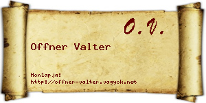 Offner Valter névjegykártya